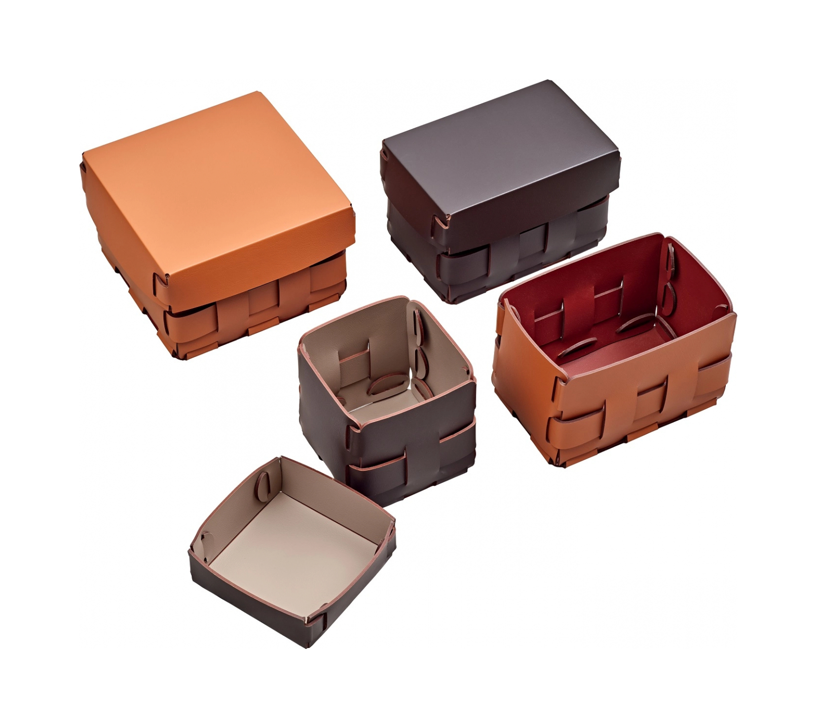 Корзиночка Mini BOTTEGA 19х19 коньяк, кожа – 2