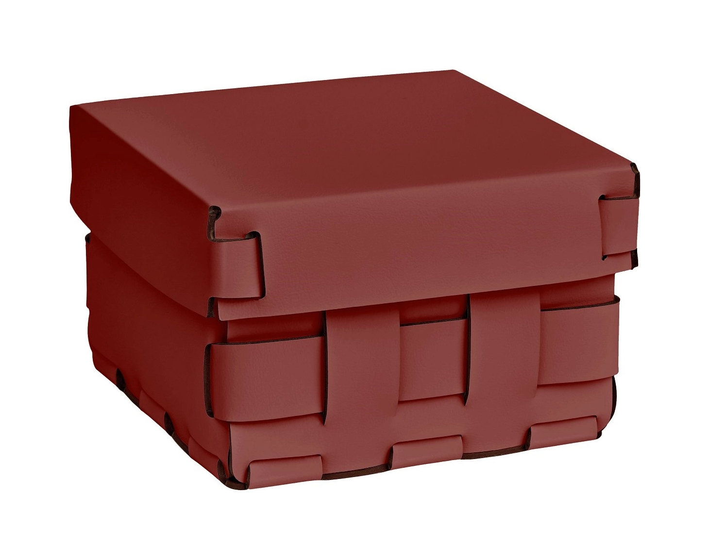 Корзиночка Mini BOTTEGA 19х19 бордо, кожа