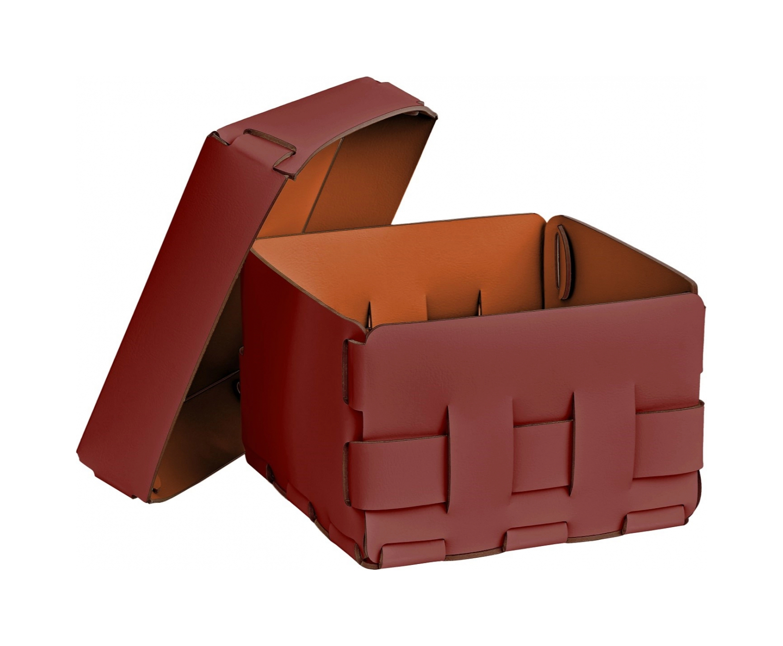 Корзиночка Mini BOTTEGA 19х19 бордо, кожа ADJ 1019.30.TS30