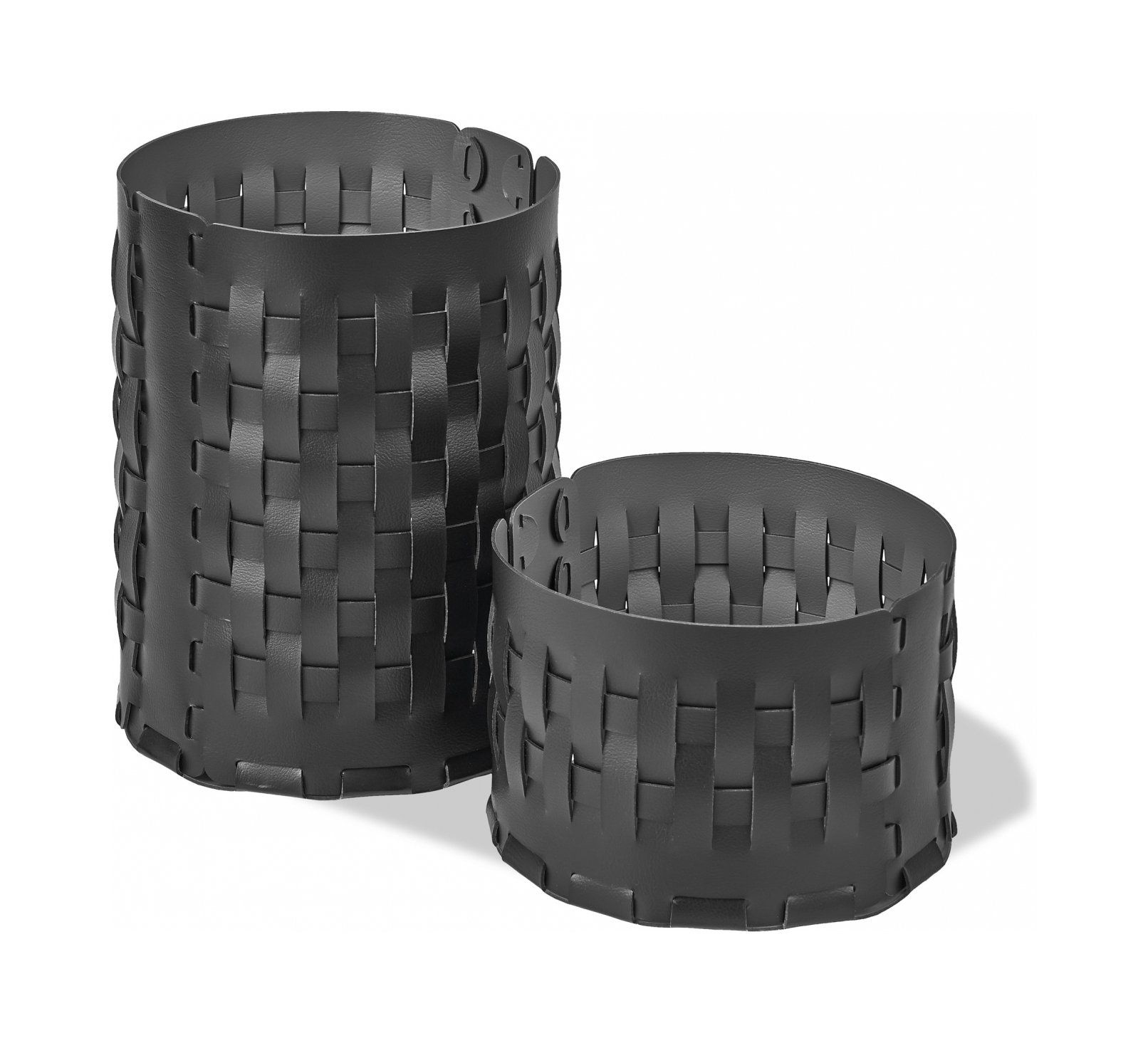 Корзина BOTTEGA круглая 20 см чёрная, кожа ADJ 1525.01.TS16