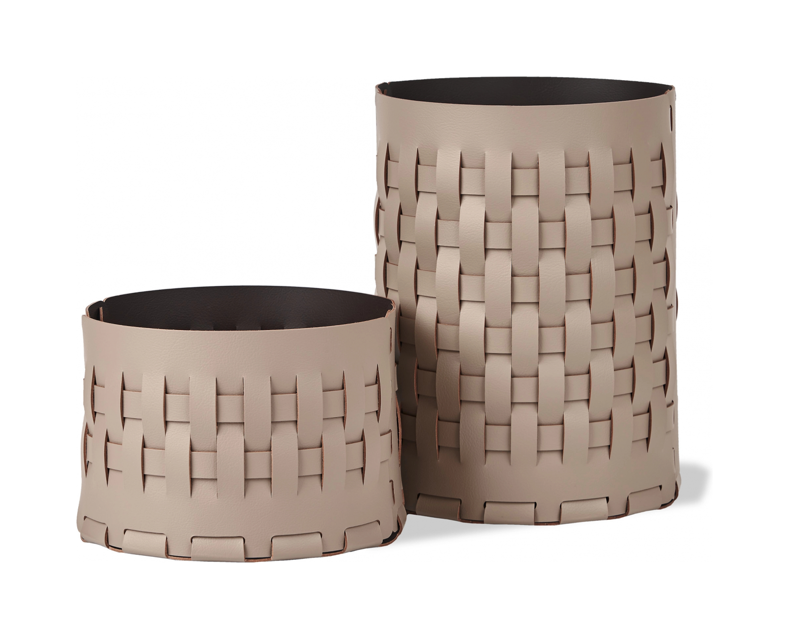 Корзина BOTTEGA круглая 20 см капучино, кожа ADJ 1525.04.TS16