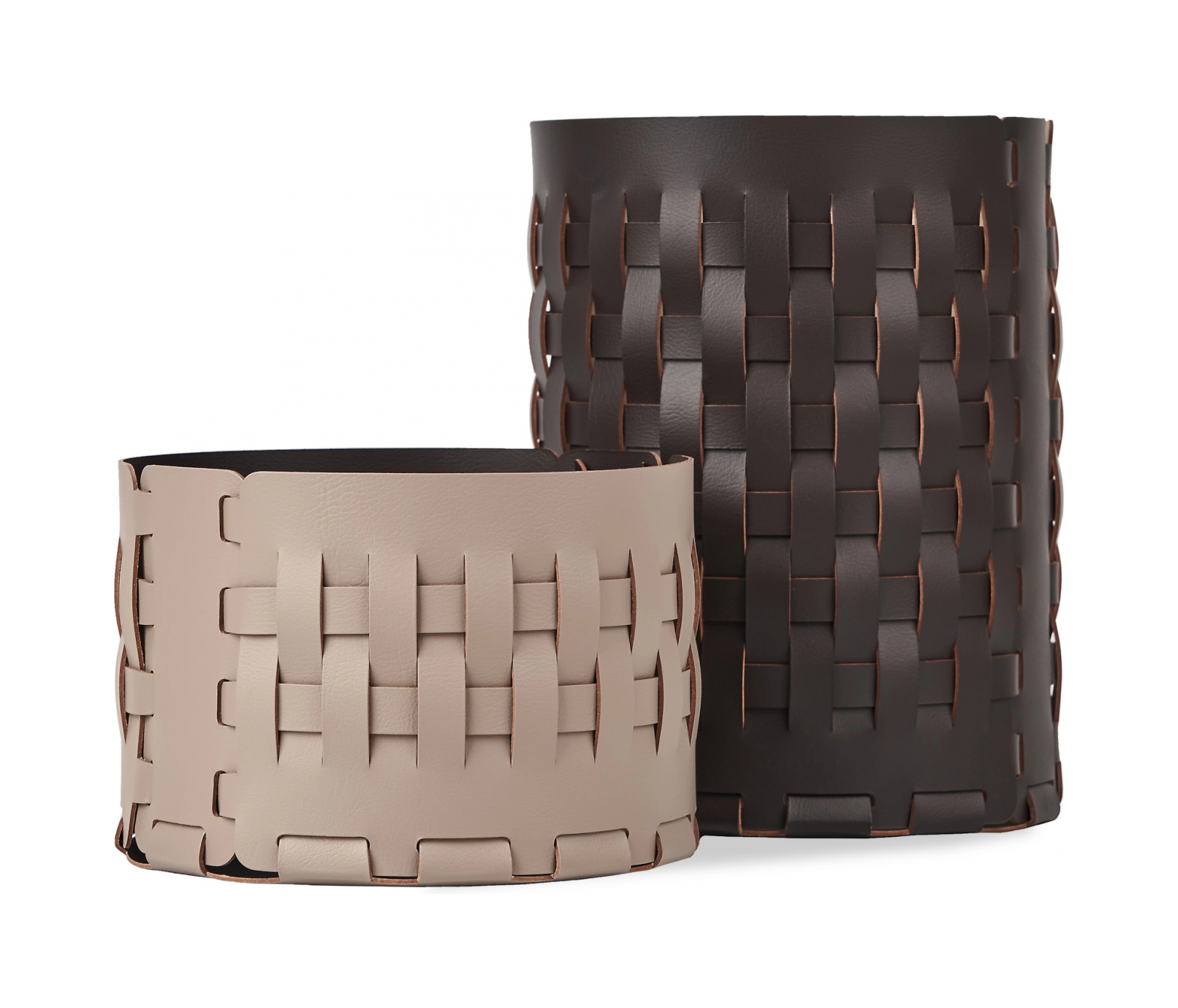 Корзина BOTTEGA круглая 20 см шоколад, кожа ADJ 1525.06.TS16