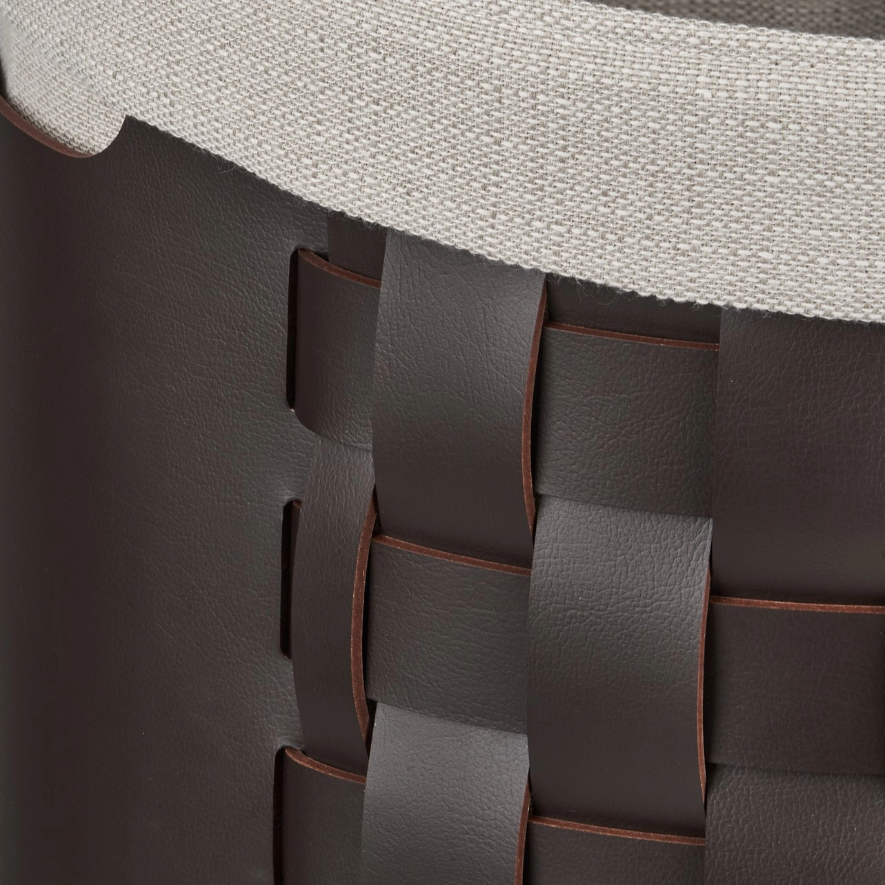 Корзина BOTTEGA круглая 40 см шоколад, кожа – 2