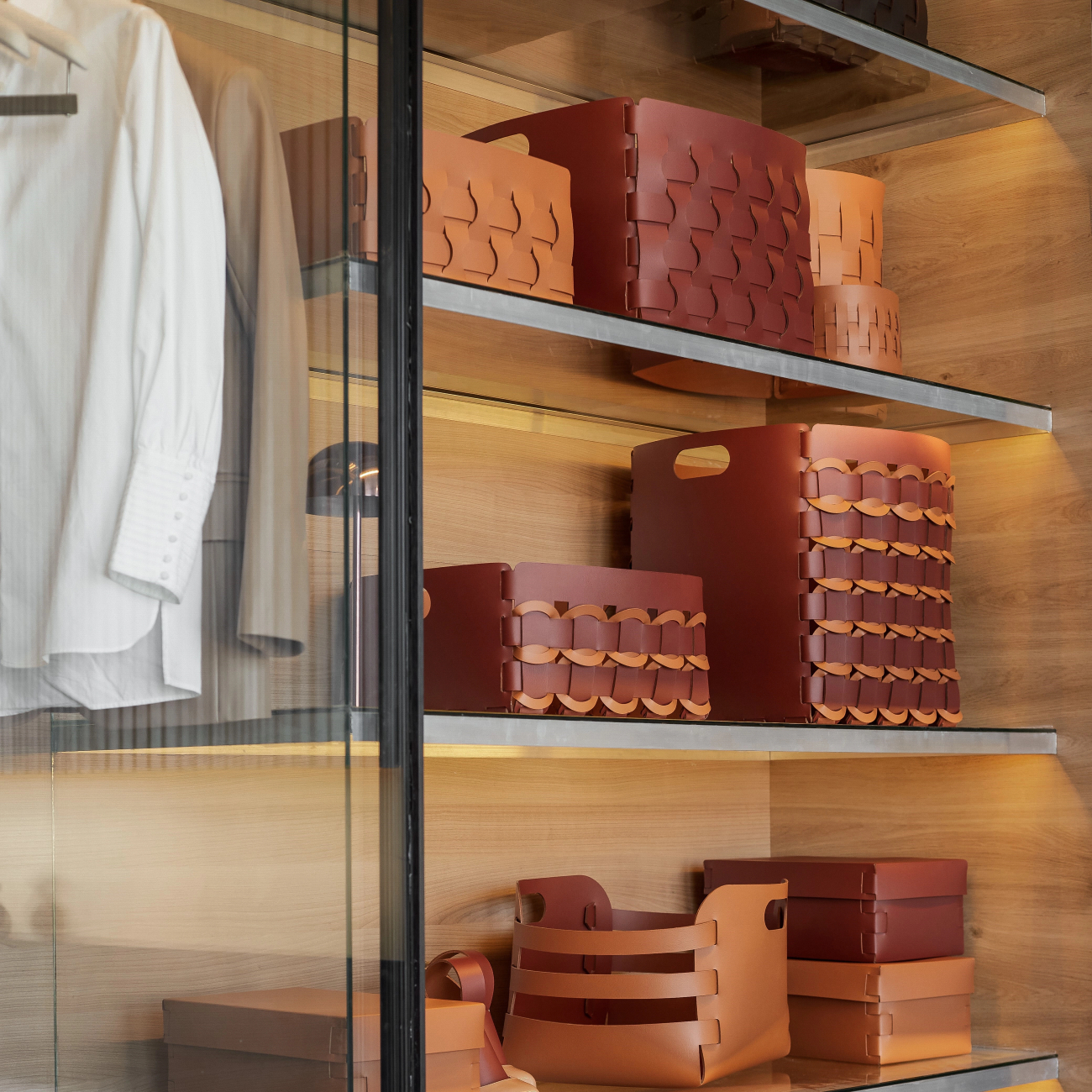 Корзина DUBAI 35x40 бордо, кожа ADJ 2048.30.TS30