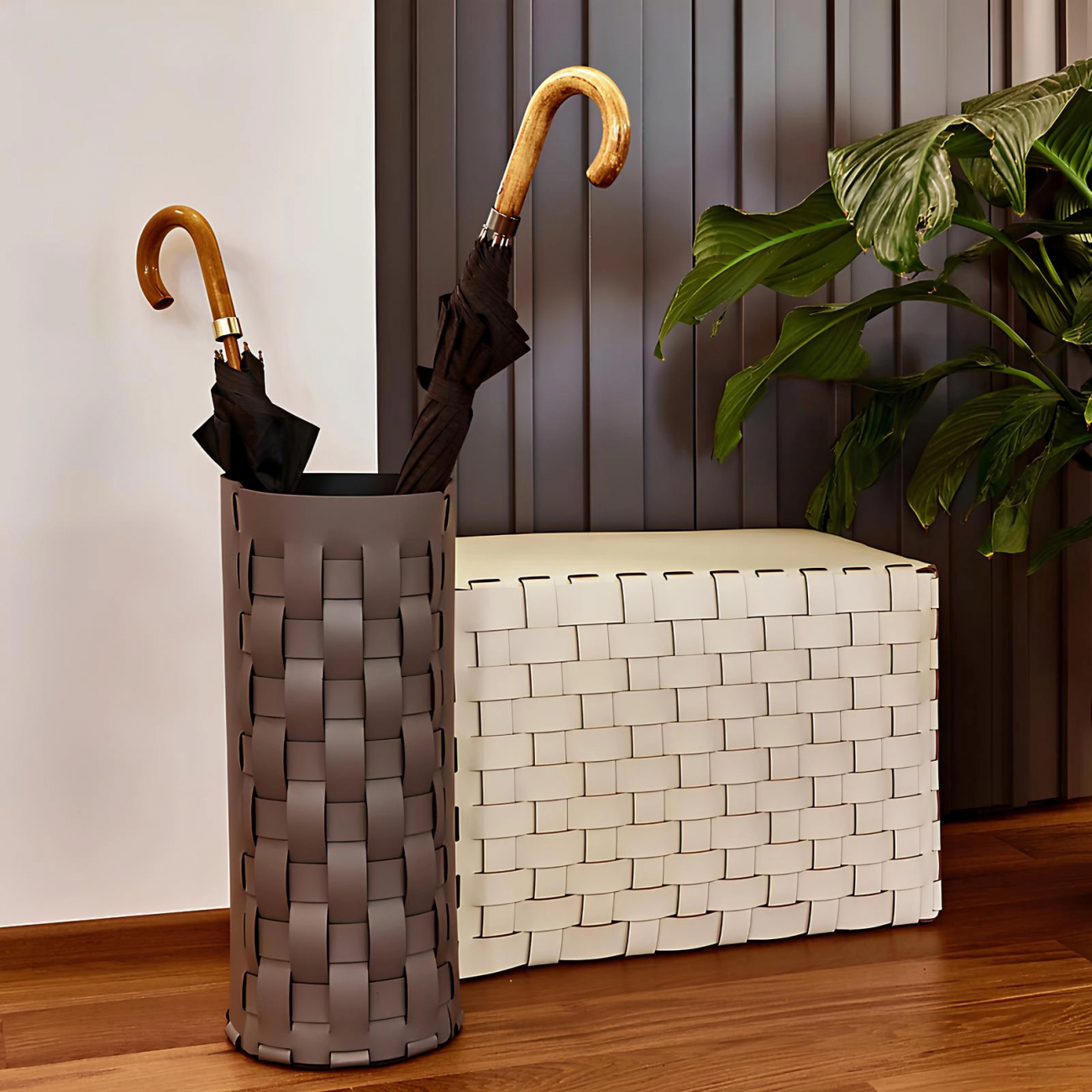 Зонтница BOTTEGA круглая 51 см шоколад – 2