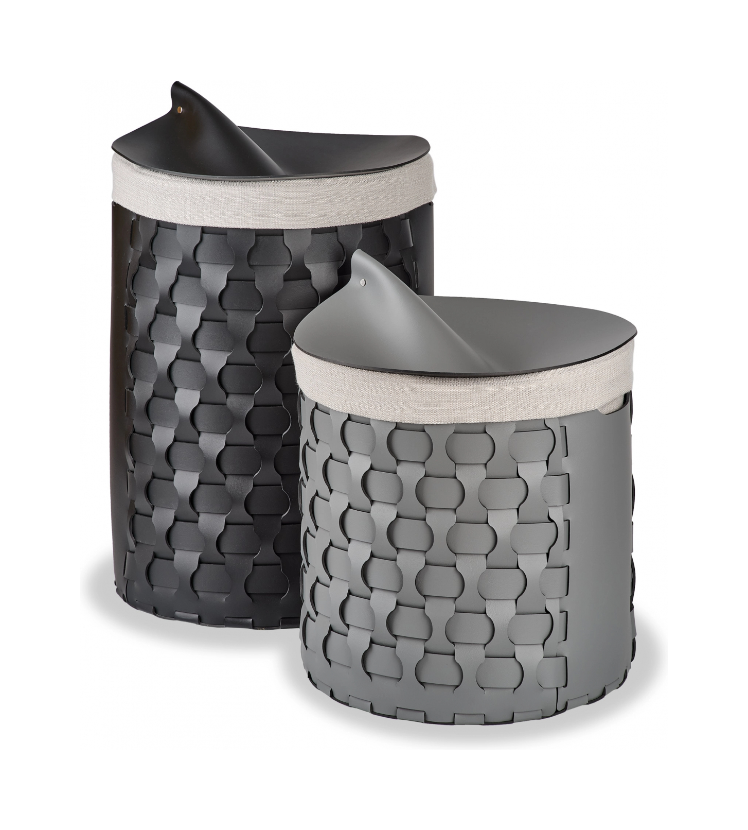 Крышка для корзины круглая 44 см серая, кожа ADJ 0044.03.TS30