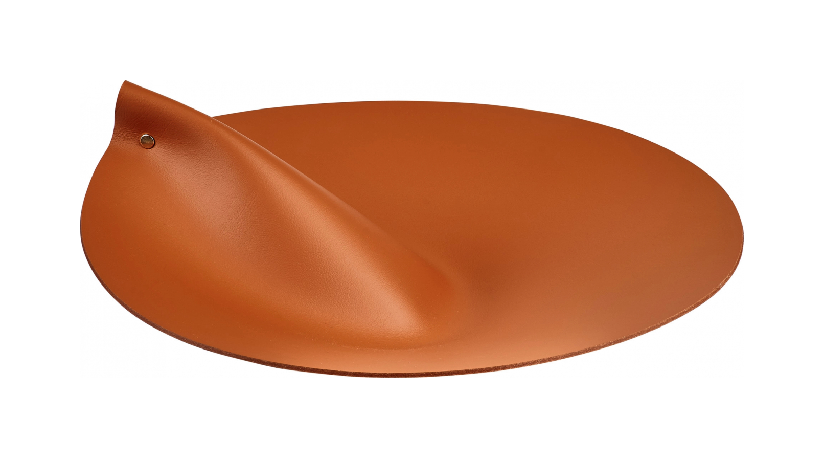 Крышка для корзины круглая 44 см коньяк, кожа