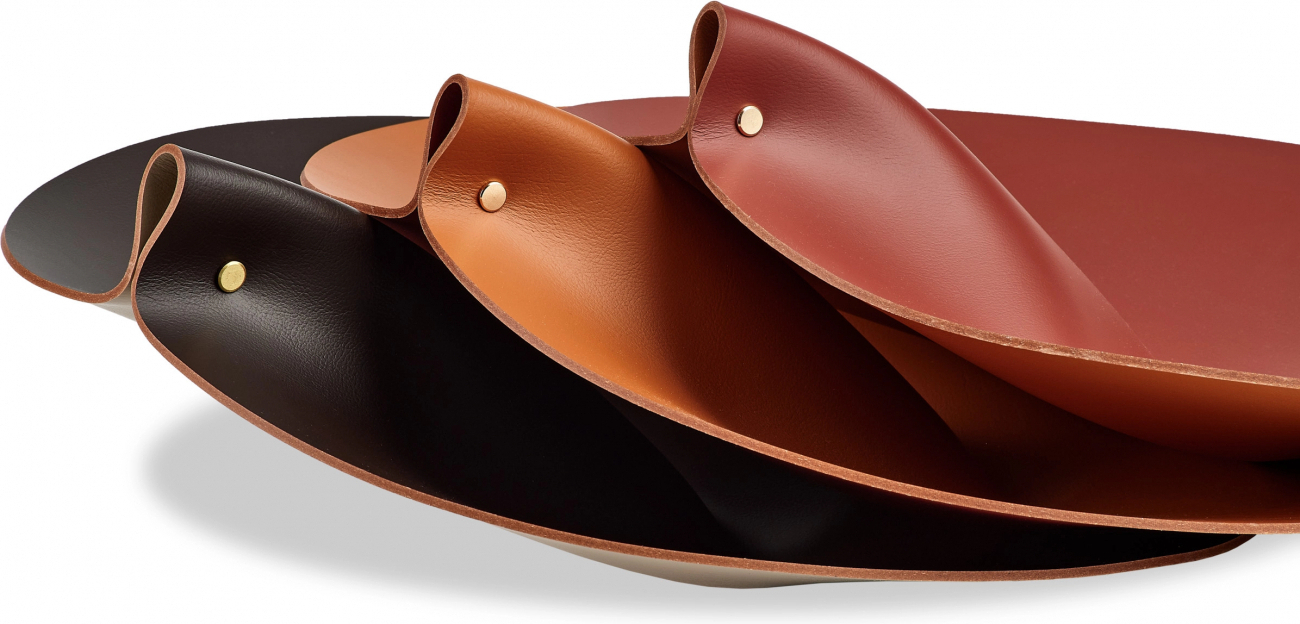 Крышка для корзины круглая 44 см коньяк, кожа ADJ 0044.09.TS30