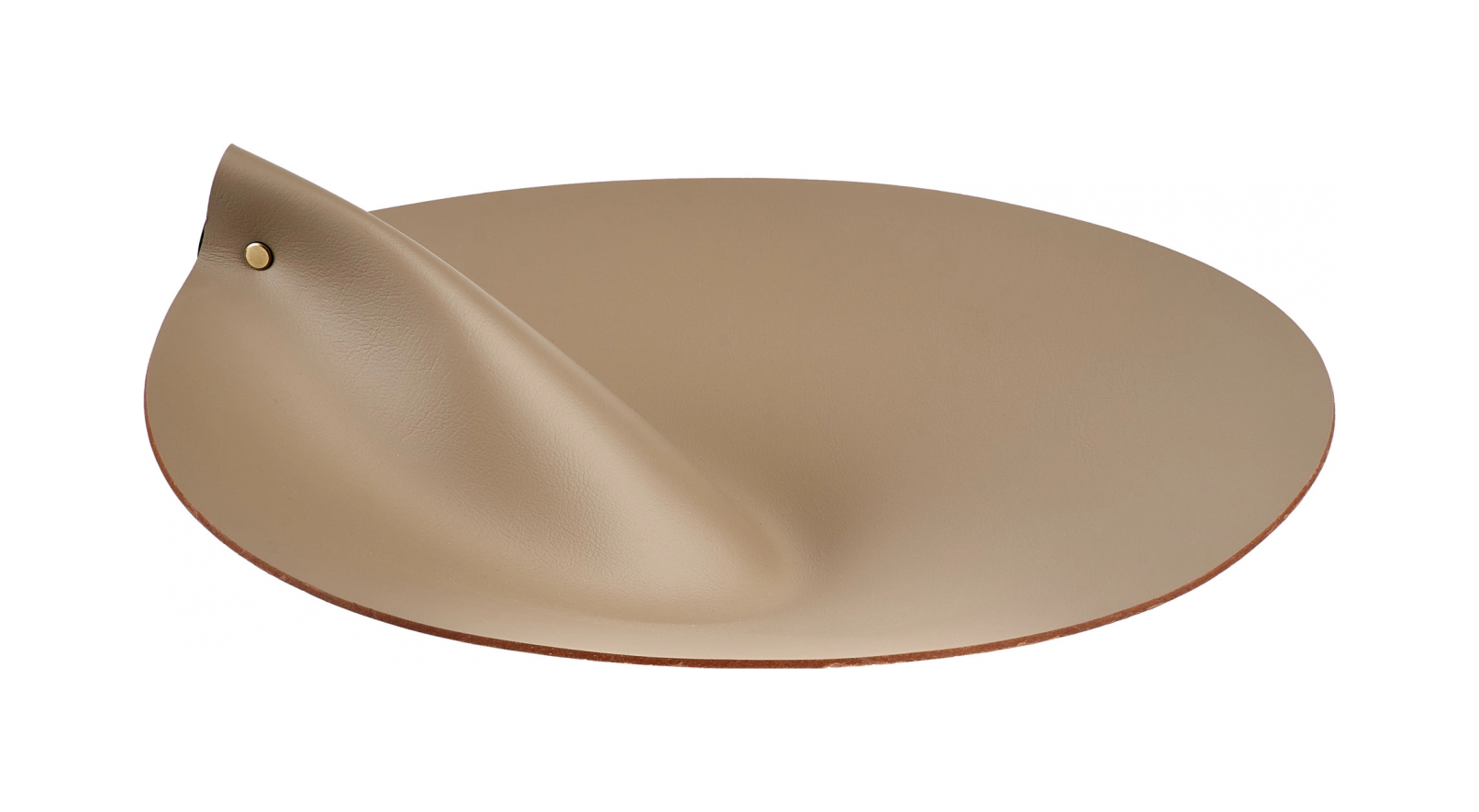 Крышка для корзины круглая 38 см капучино, кожа