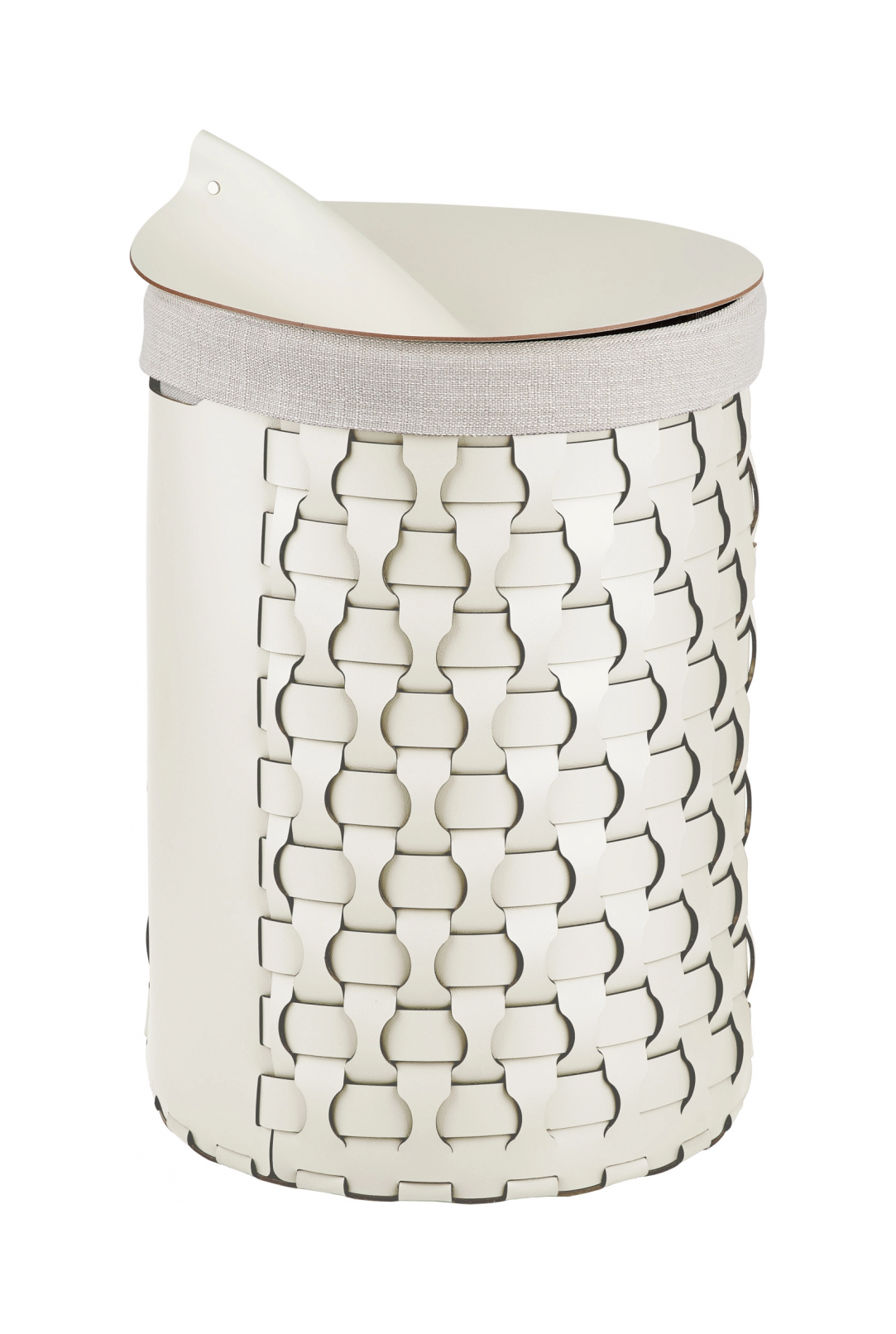 Крышка для корзины круглая 38 см белая, кожа ADJ 0038.10.TS30