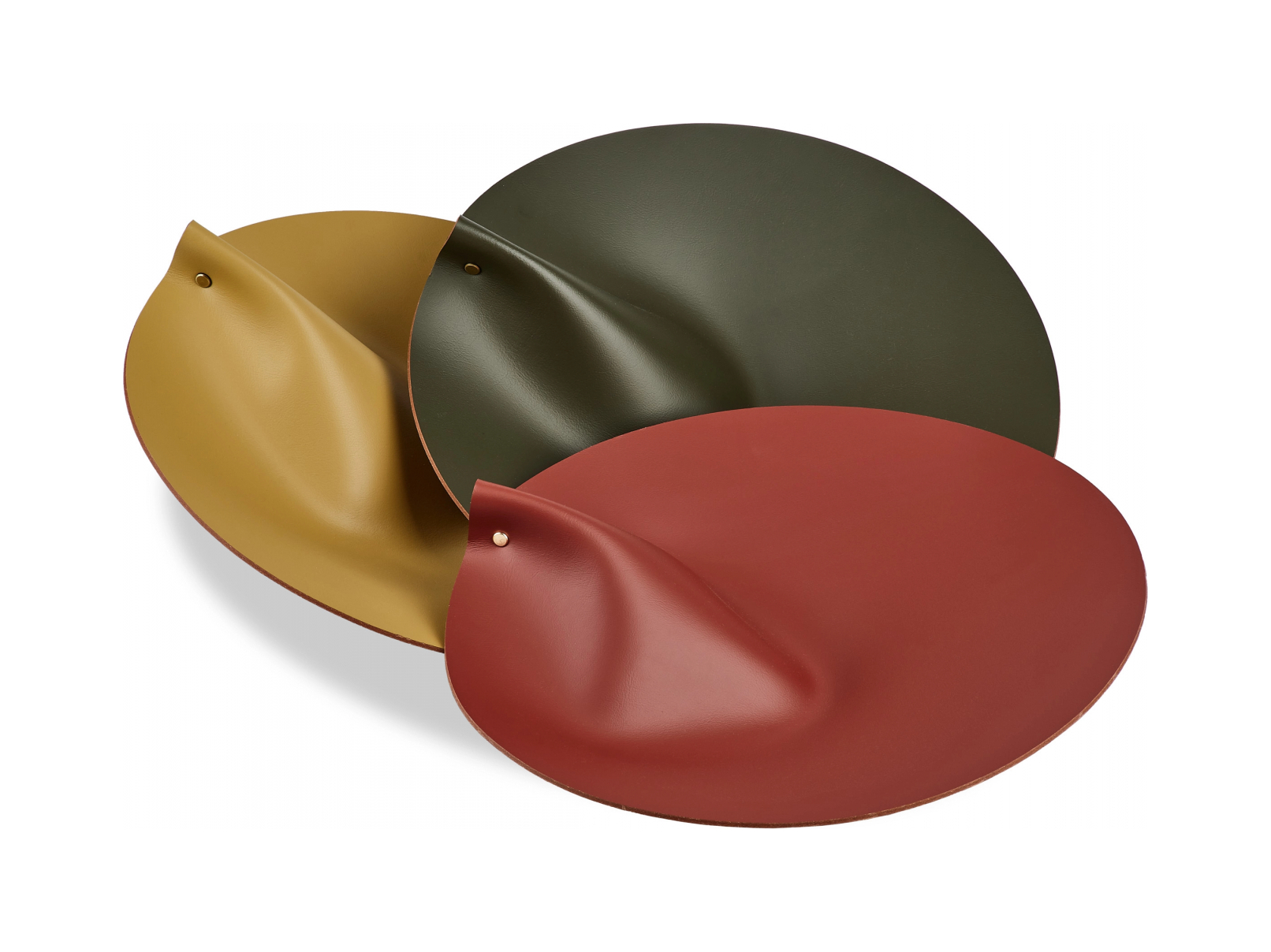 Крышка для корзины круглая 38 см горчица, кожа ADJ 0038.40.TS30