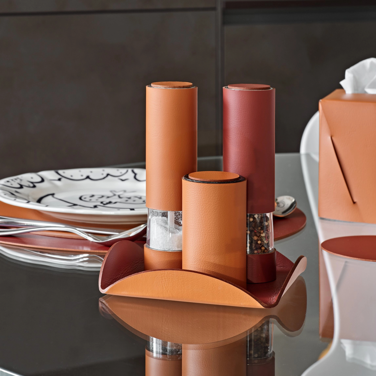 Подставка для зубочисток 10 см коньяк, кожа ADJ 0091.09