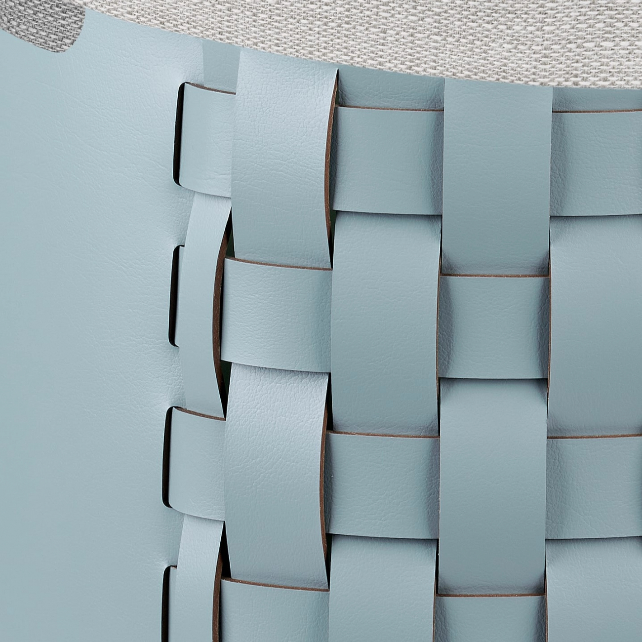 Корзина BOTTEGA круглая 40 см небесно-голубая, кожа – 2