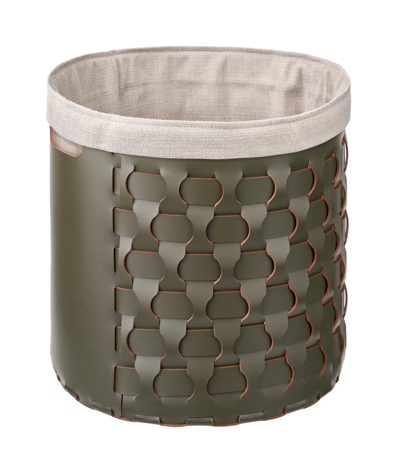 Корзина DUBAI круглая 40 см олива, кожа ADJ 2050.55.TS30