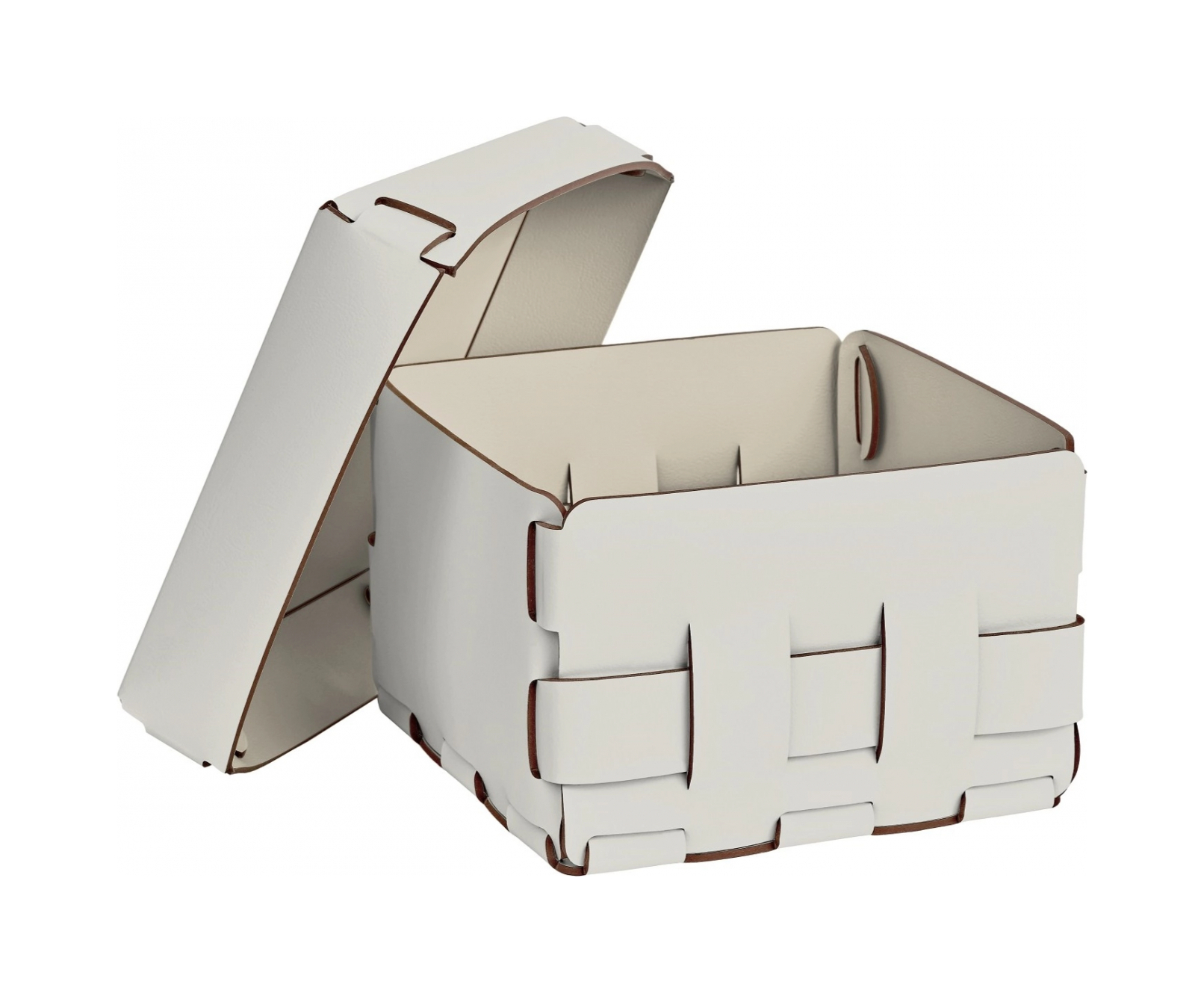 Корзиночка Mini BOTTEGA 19х19 белая, кожа ADJ 1019.10.TS30