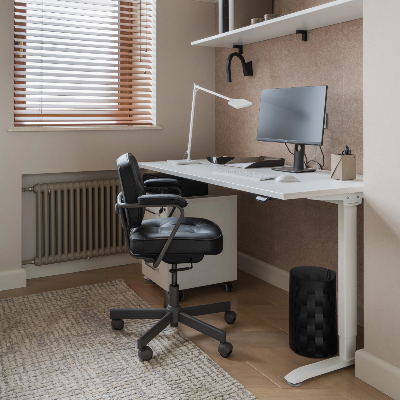 Корзина BOTTEGA круглая 35 см чёрная, кожа ADJ 2035.01.TS30