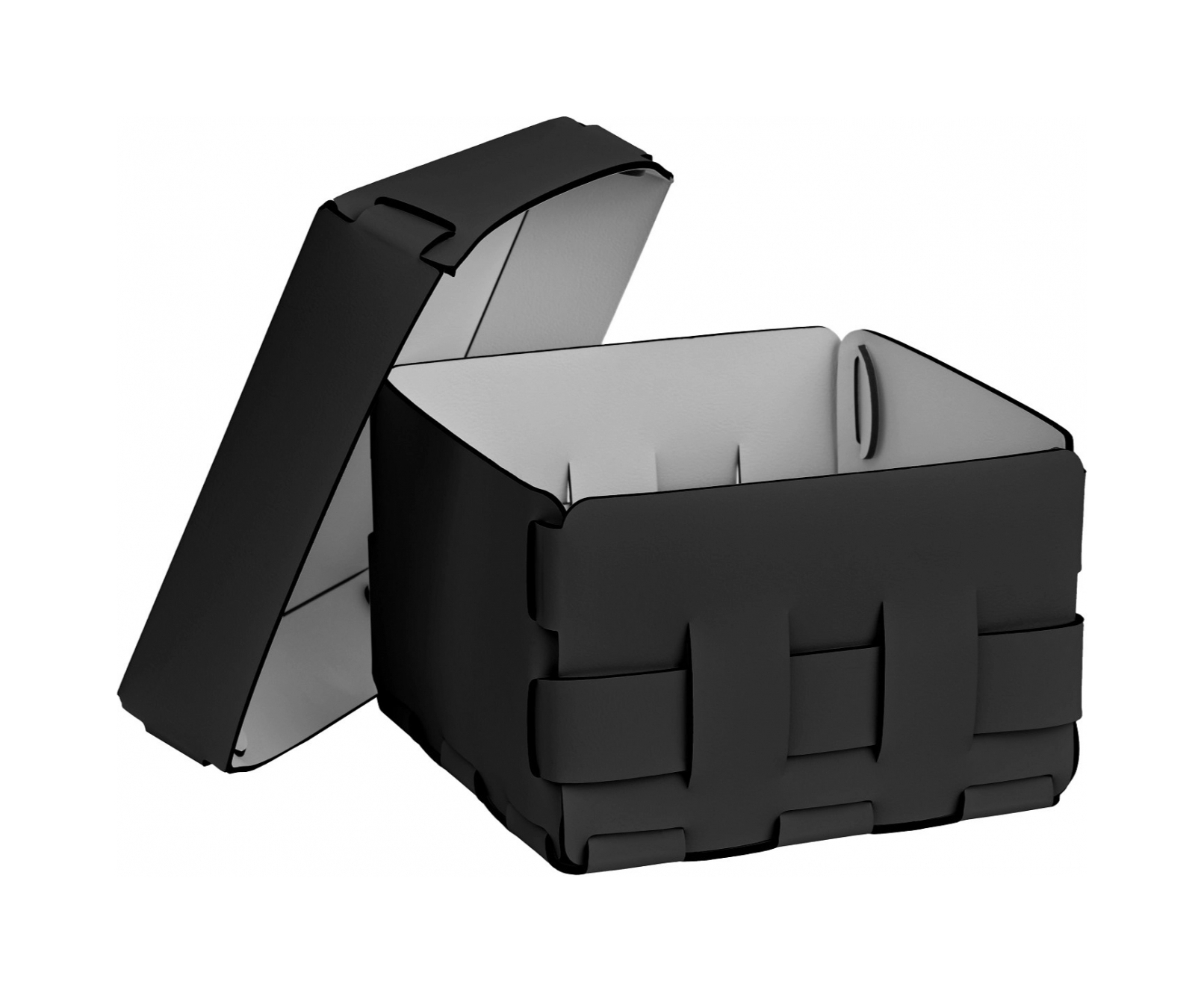 Корзиночка Mini BOTTEGA 19х19 чёрная, кожа ADJ 1019.01.TS30