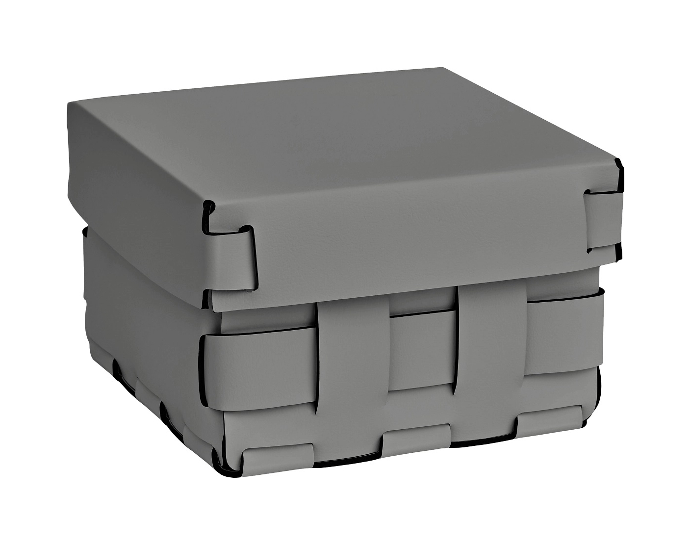 Корзиночка Mini BOTTEGA 19х19 серая, кожа