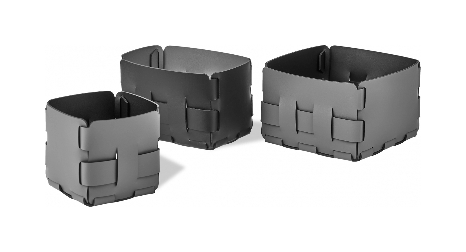 Корзиночка Mini BOTTEGA 19х19 серая, кожа ADJ 1019.03.TS30