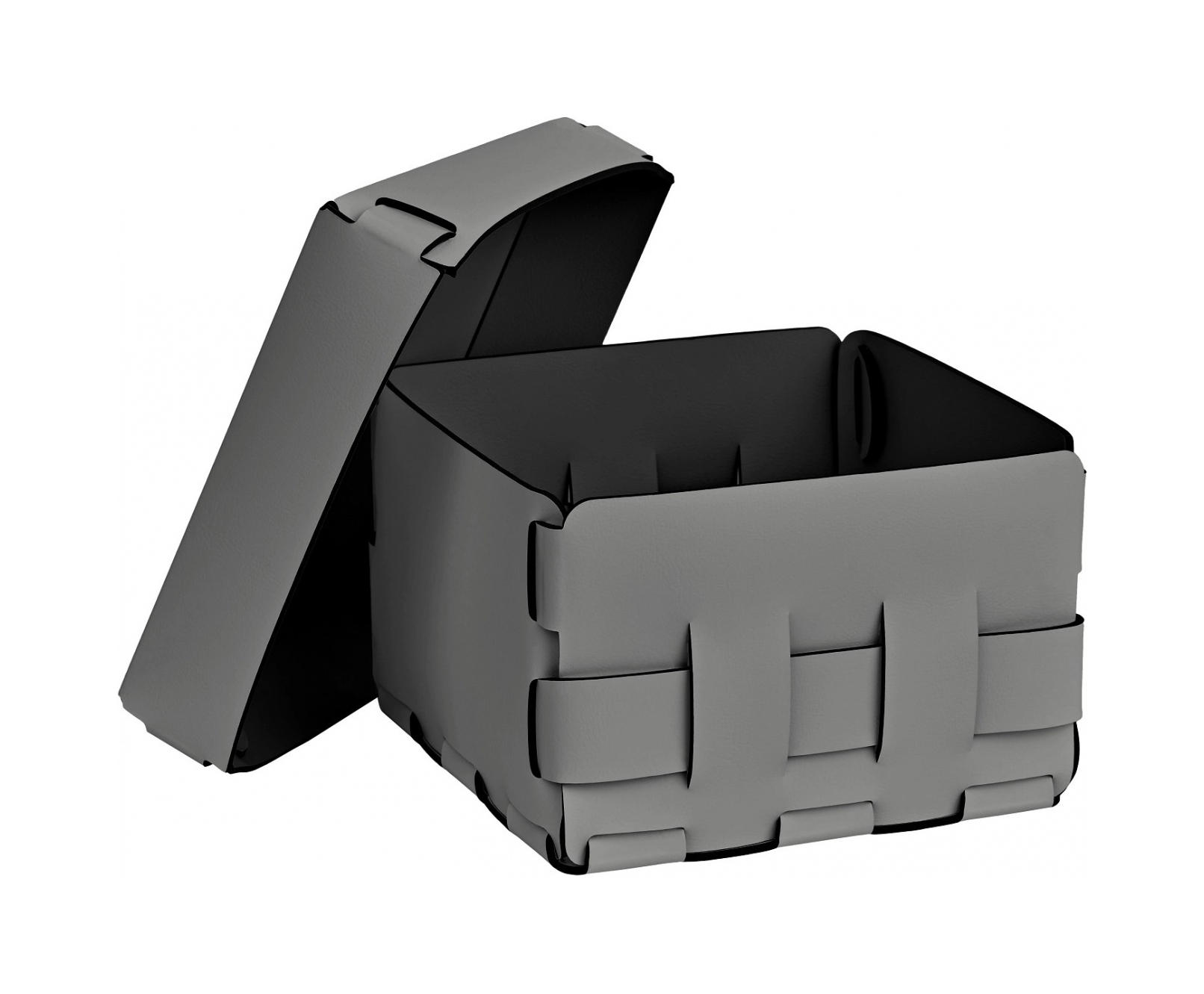 Корзиночка Mini BOTTEGA 19х19 серая, кожа ADJ 1019.03.TS30