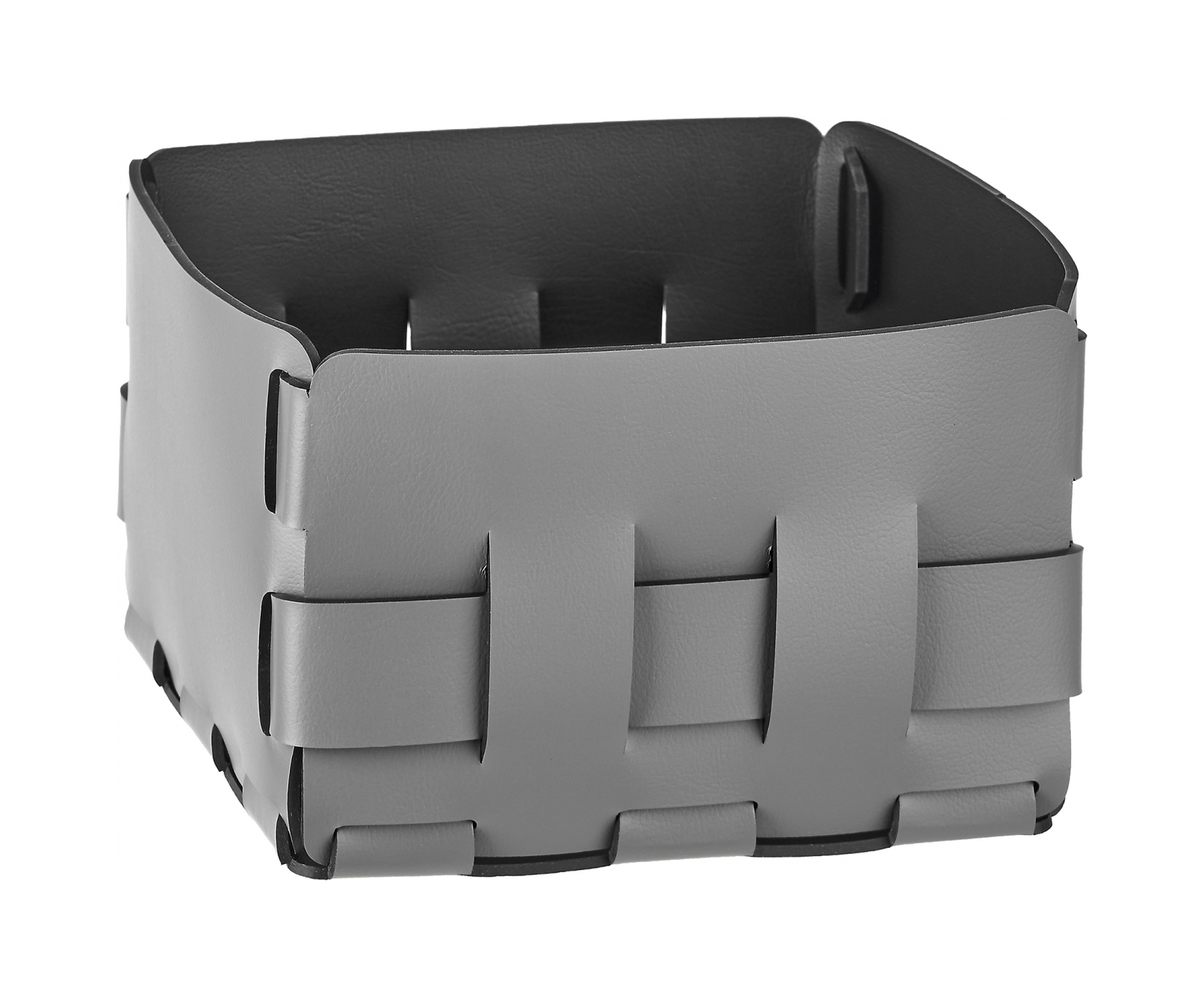 Корзиночка Mini BOTTEGA 19х19 серая, кожа ADJ 1019.03.TS30