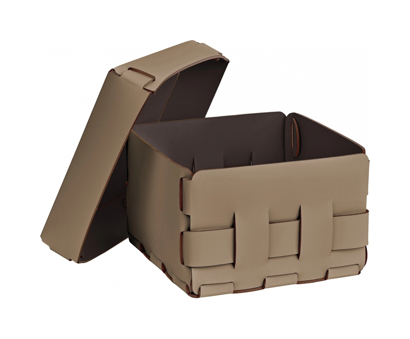 Корзиночка Mini BOTTEGA 19х19 капучино, кожа ADJ 1019.04.TS30