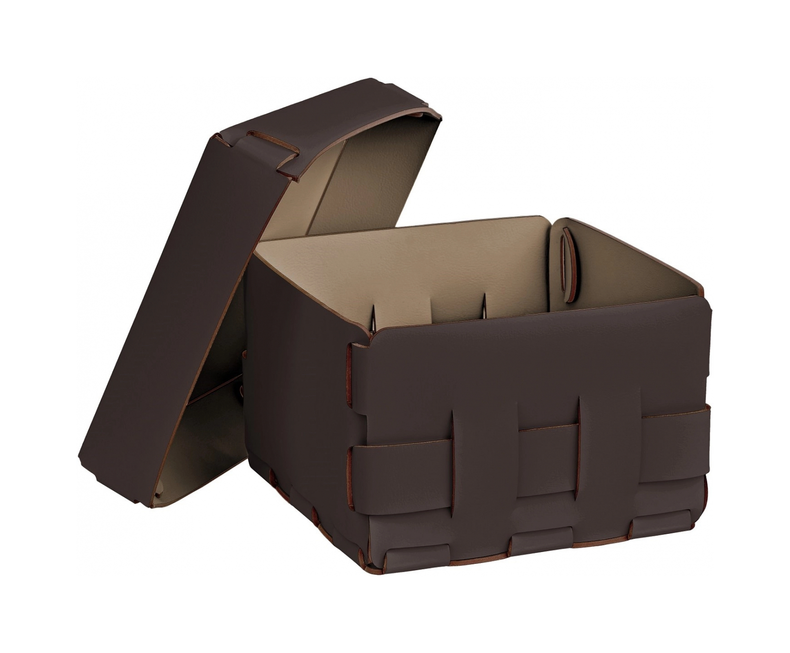 Корзиночка Mini BOTTEGA 19х19 шоколад, кожа – 2