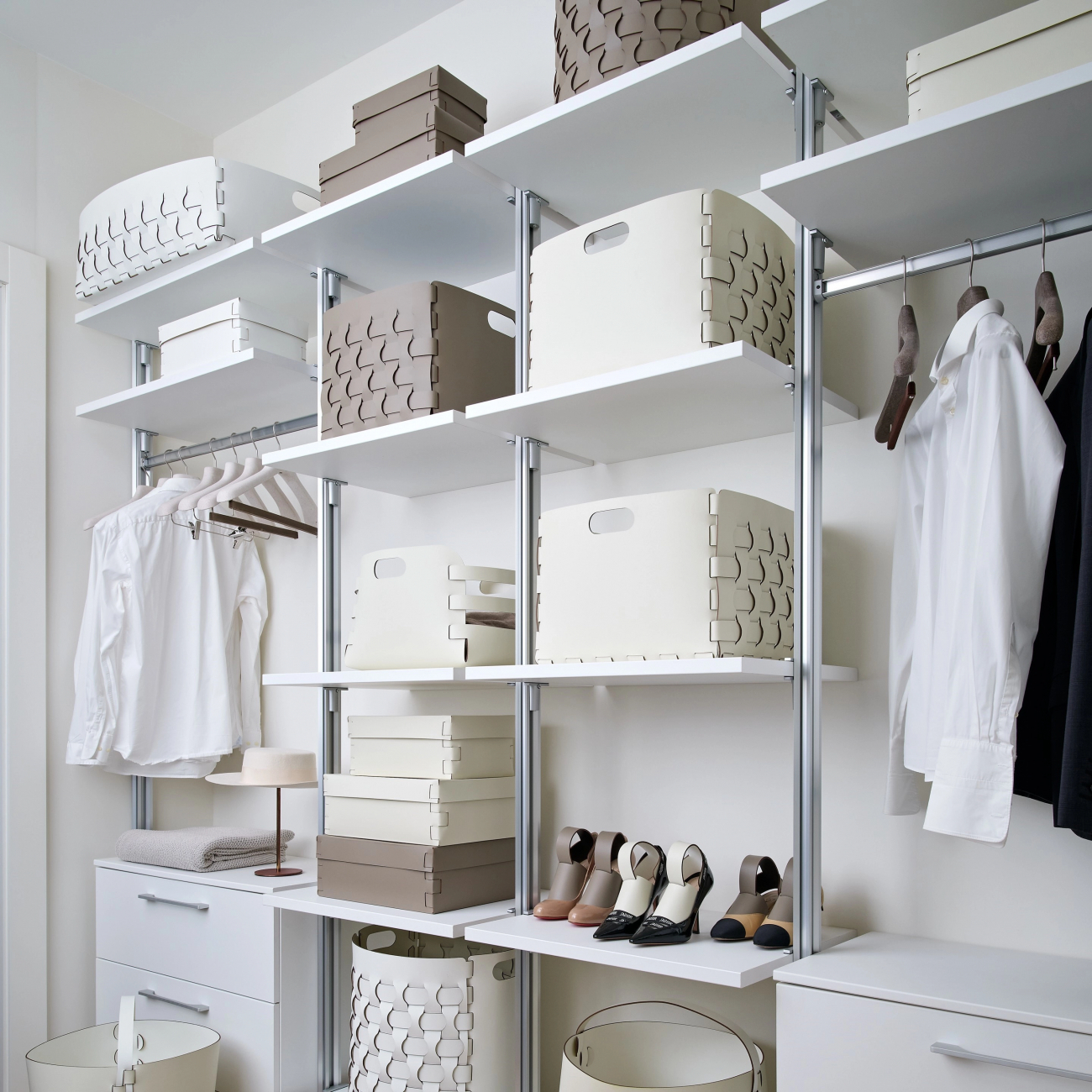 Корзина DUBAI 35x40 панна кота, кожа ADJ 2048.16.TS30