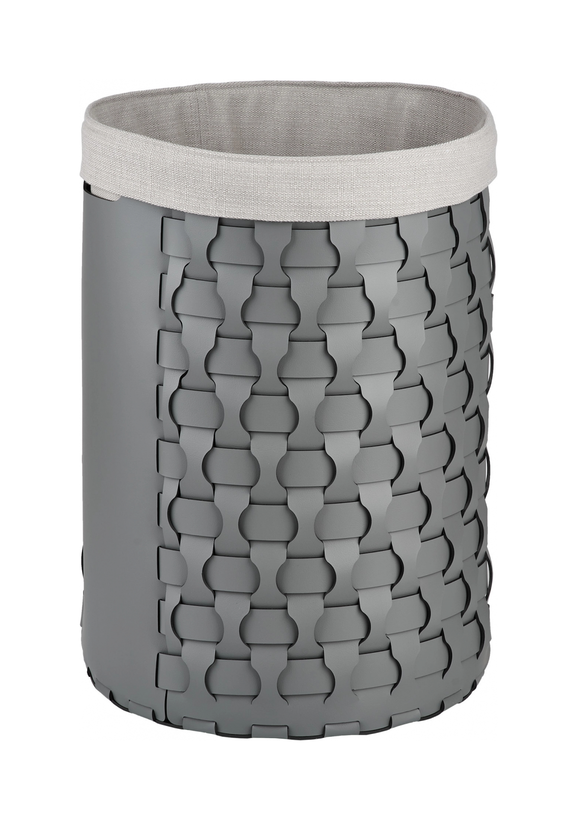 Корзина DUBAI круглая 57 см серая, кожа – 2