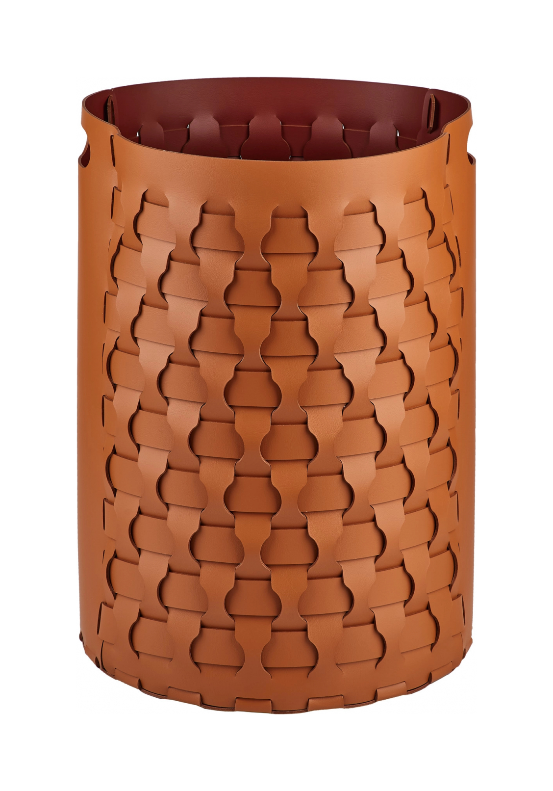 Корзина DUBAI круглая 57 см коньяк, кожа