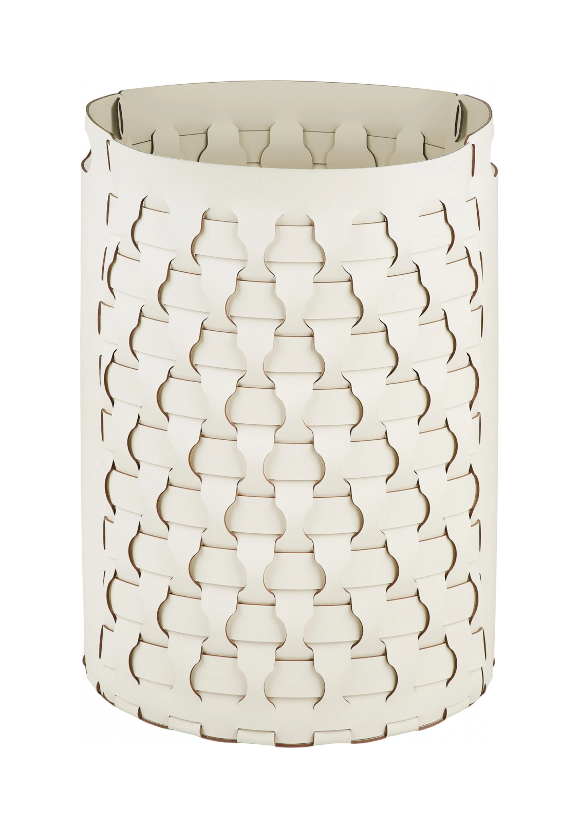 Корзина DUBAI круглая 57 см белая, кожа