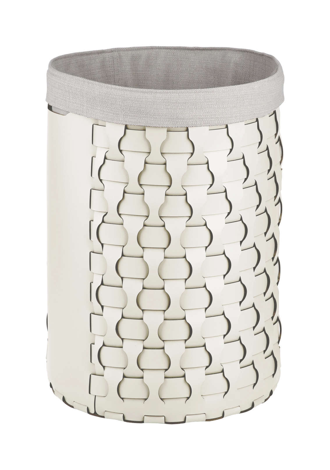 Корзина DUBAI круглая 57 см белая, кожа – 2