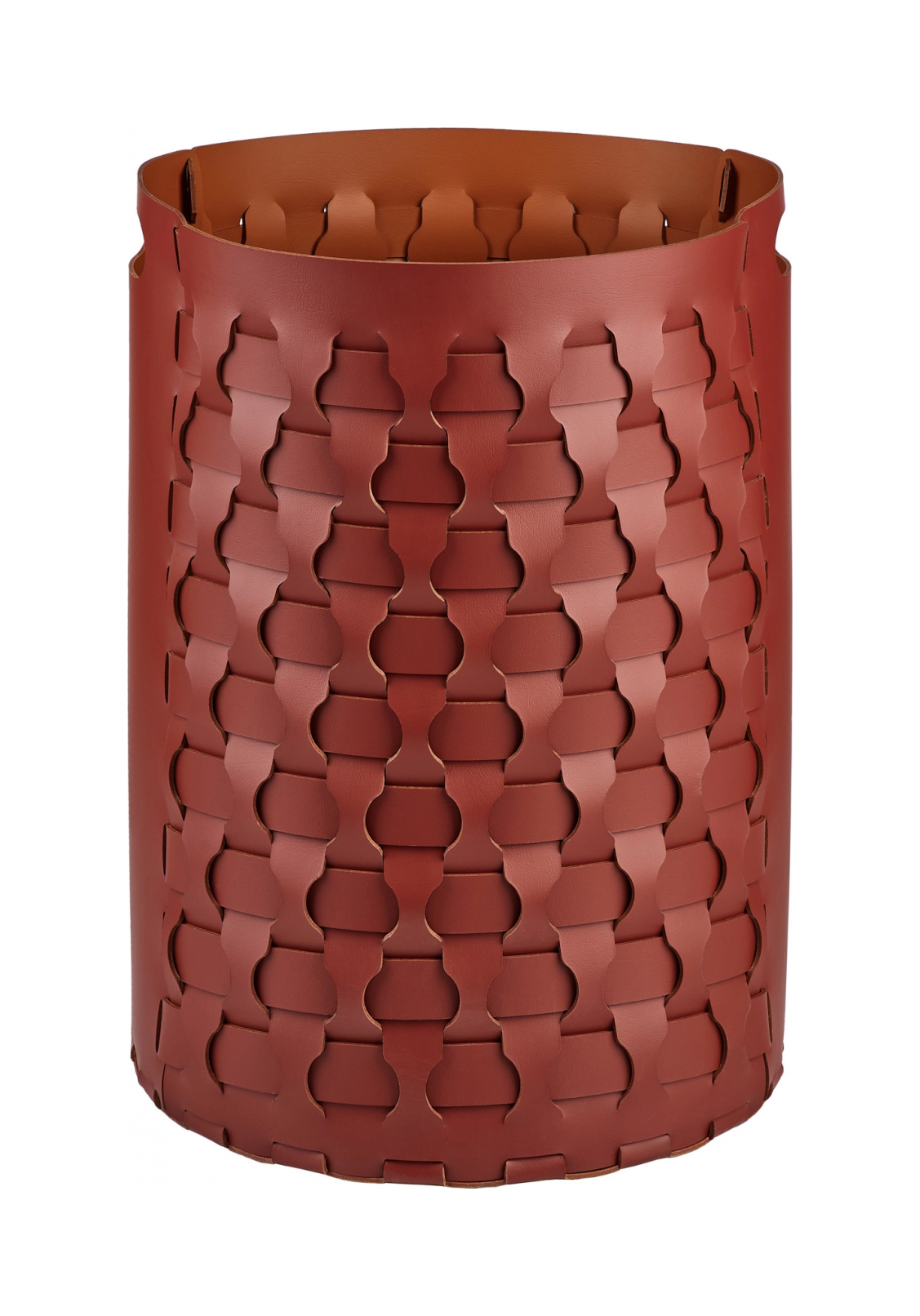 Корзина DUBAI круглая 57 см бордо, кожа