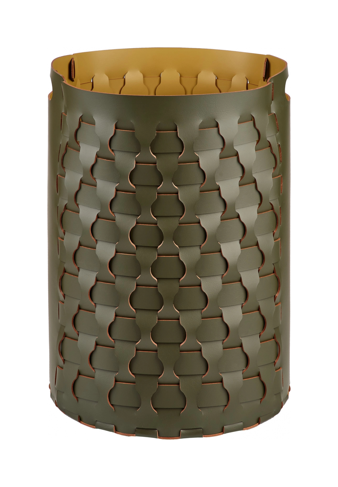 Корзина DUBAI круглая 57 см олива, кожа