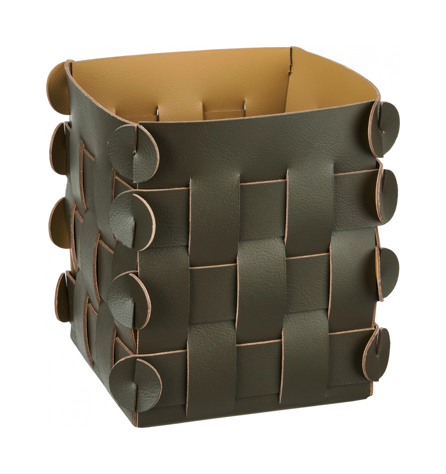 Корзинка SHLESSER 13х13 горчица, кожа