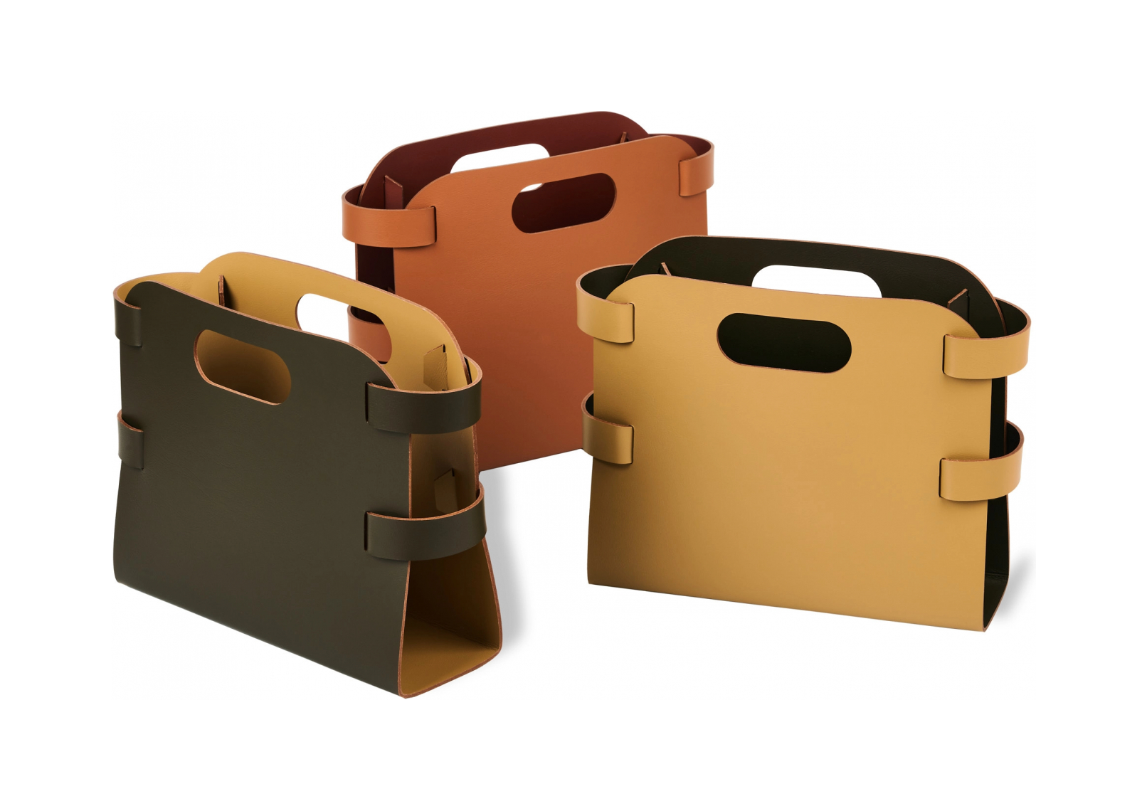 Журнальница 36х16 см горчица, кожа – 2