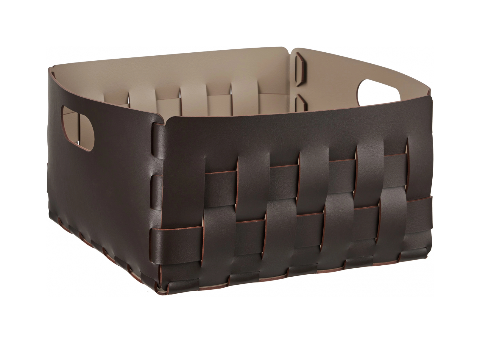 Корзина BOTTEGA 35x35 шоколад, кожа