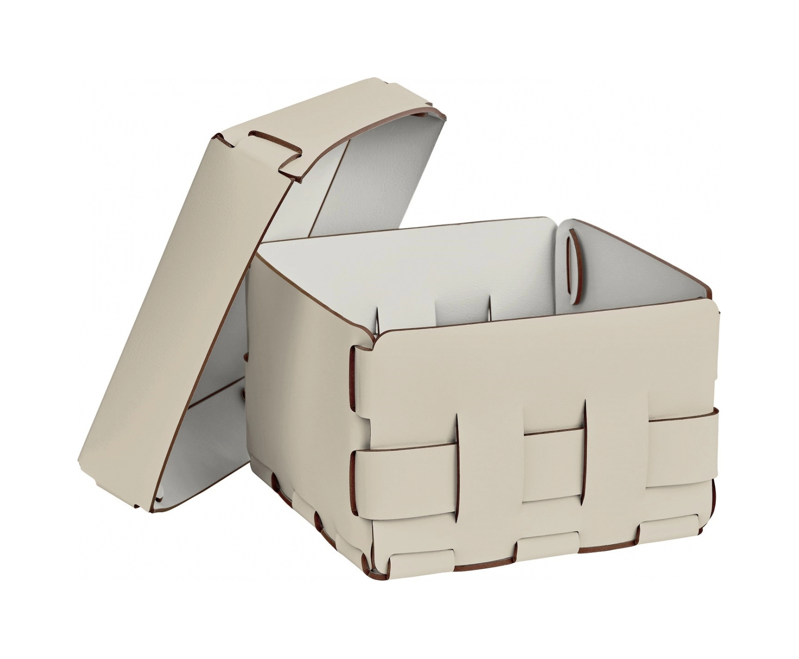 Корзиночка Mini BOTTEGA 19х19 панна кота, кожа – 2