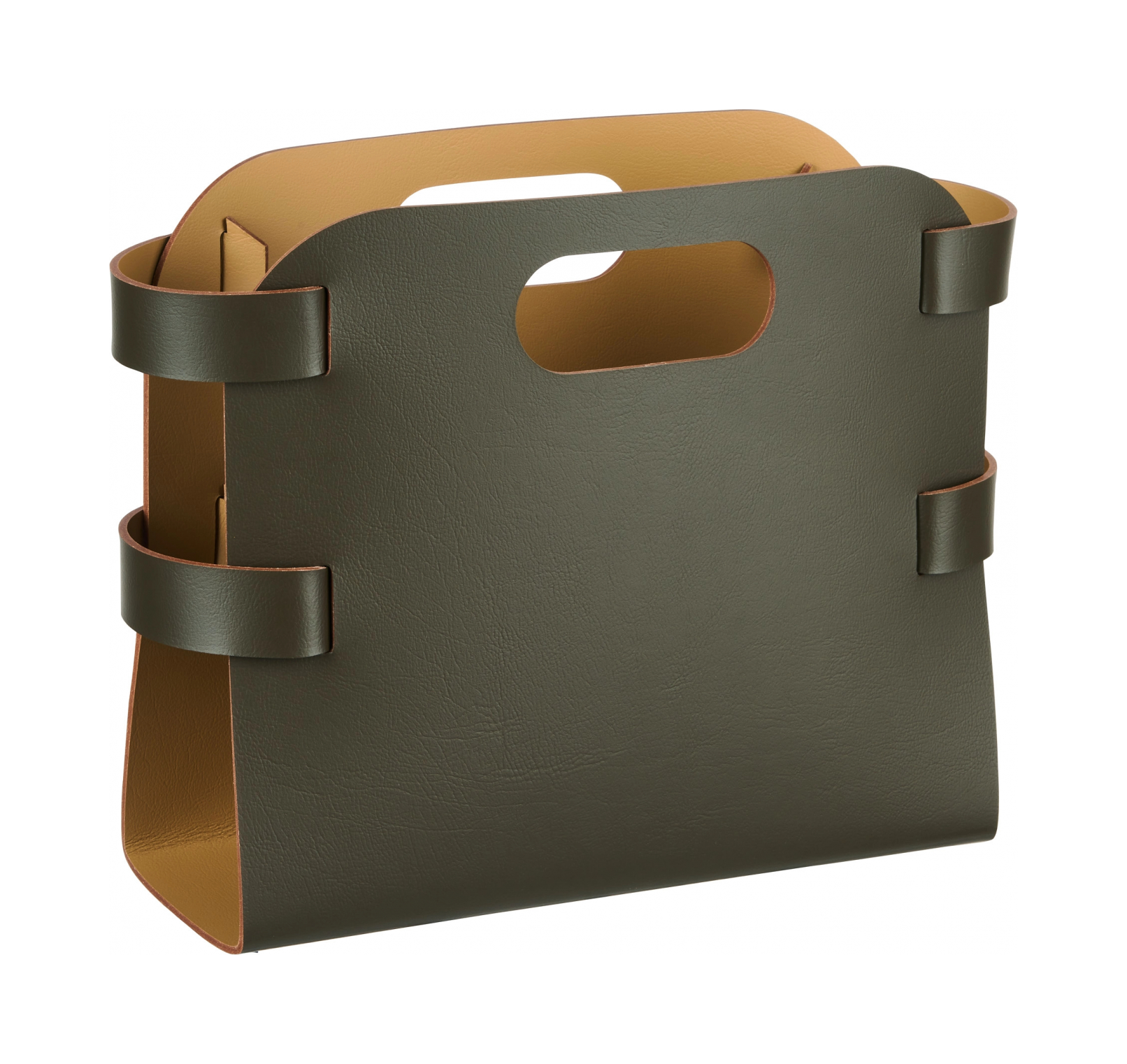 Журнальница 36х16 см олива, кожа