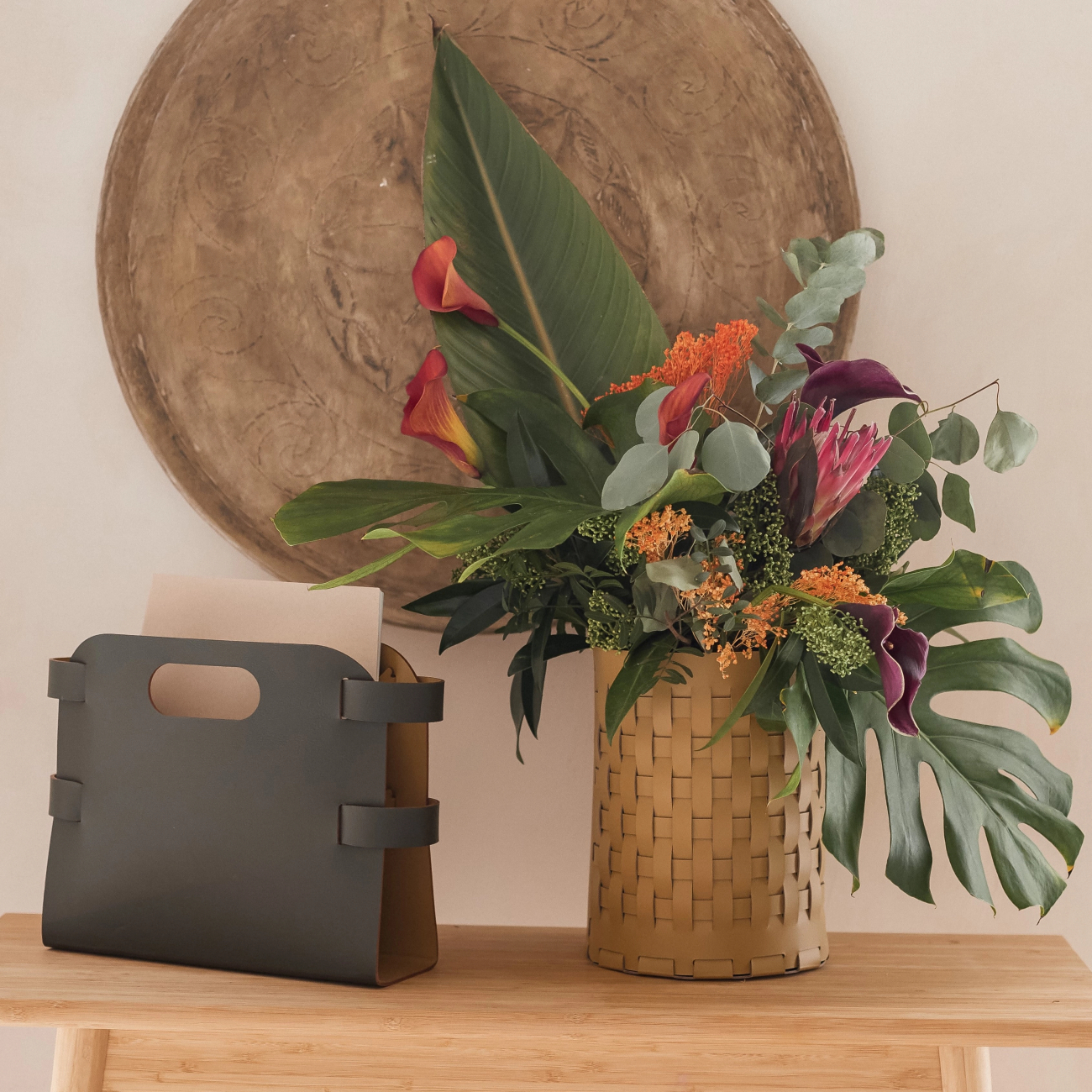 Журнальница 36х16 см олива, кожа – 2