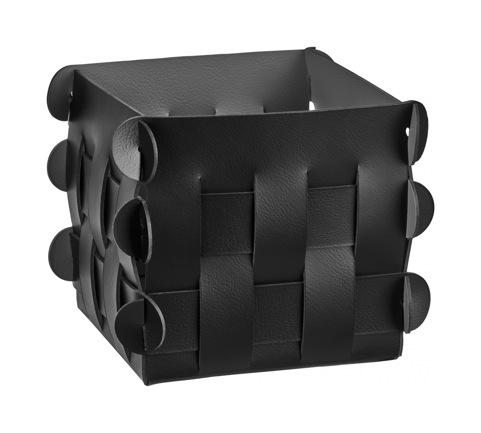 Корзинка SHLESSER 13х13 чёрная, кожа