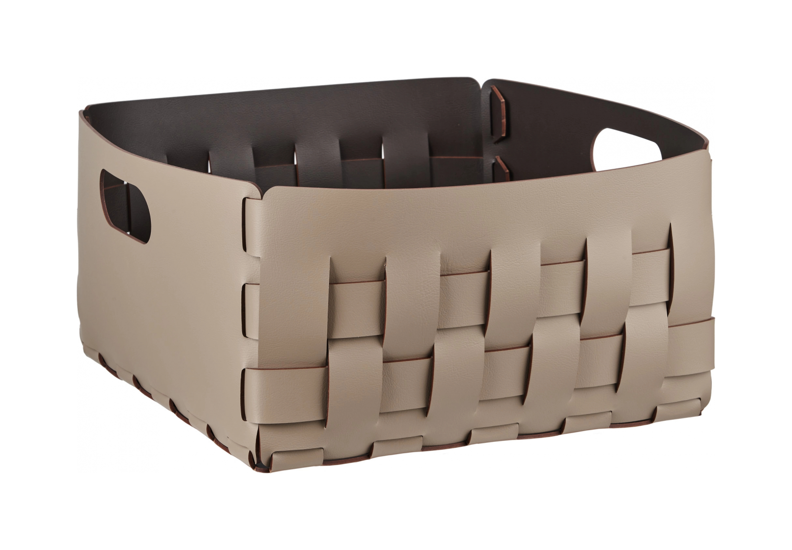 Корзина BOTTEGA 35x35 капучино, кожа