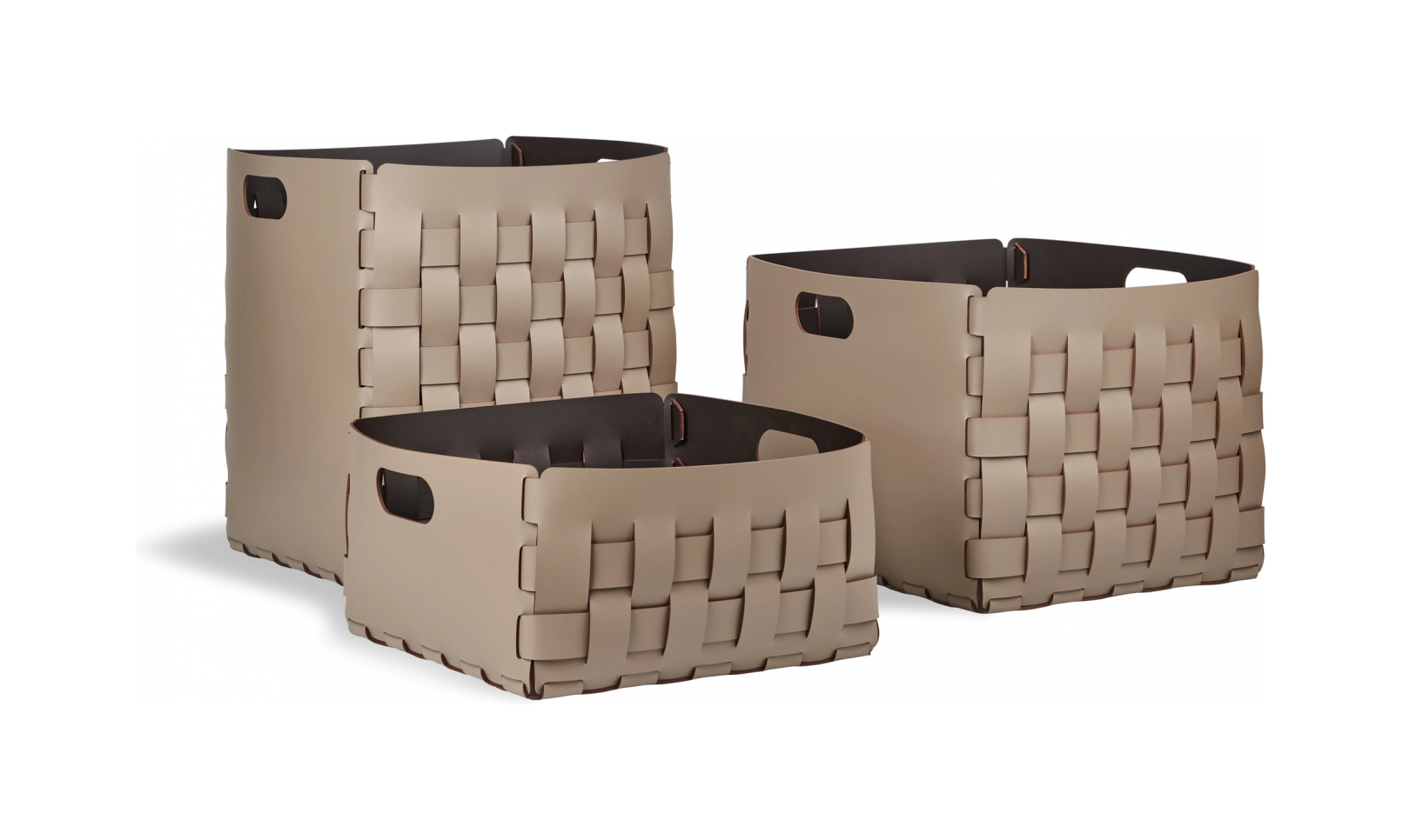 Корзина BOTTEGA 35x35 капучино, кожа – 2