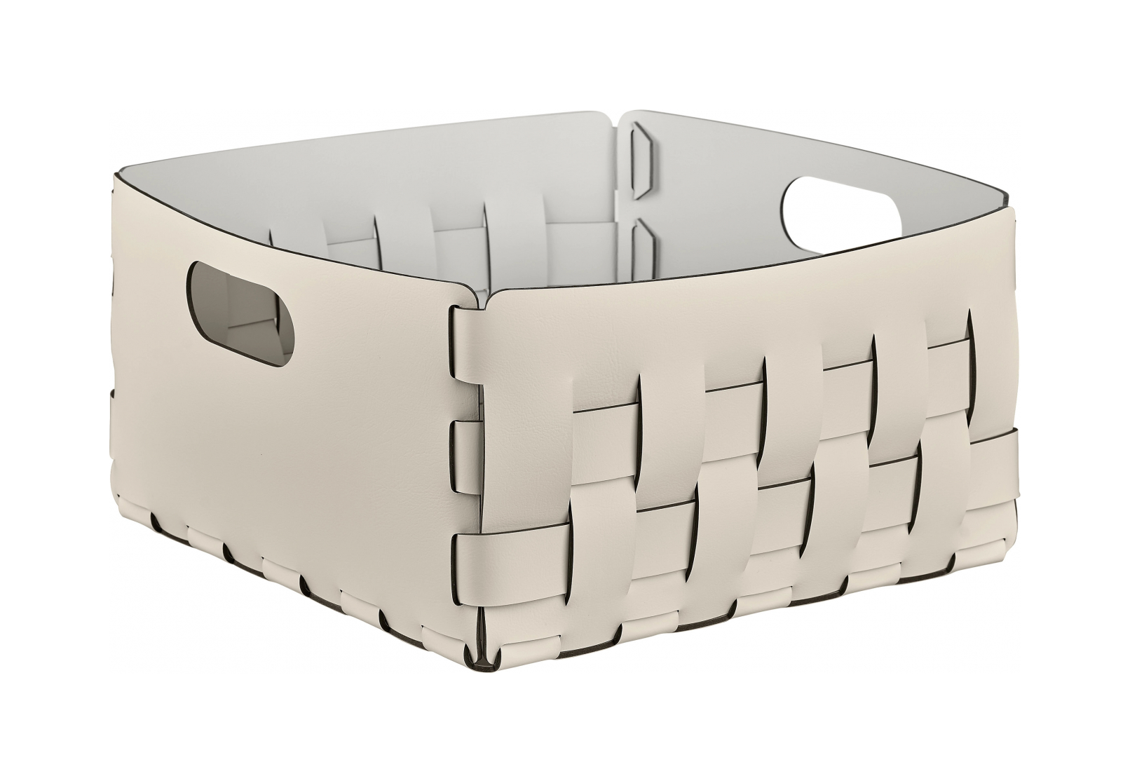 Корзина BOTTEGA 35x35 панна кота, кожа