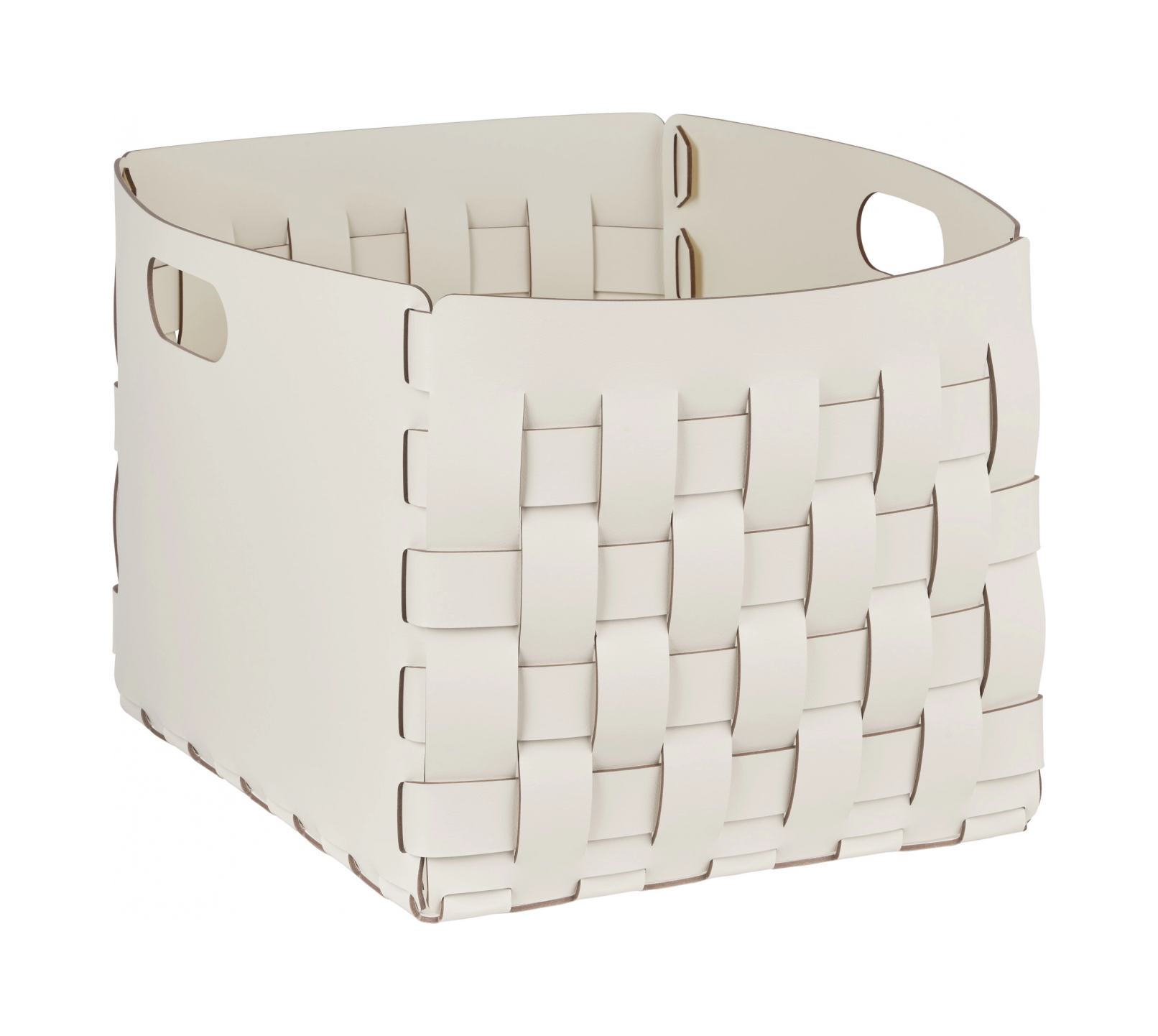 Корзина BOTTEGA 35х40 белая, кожа