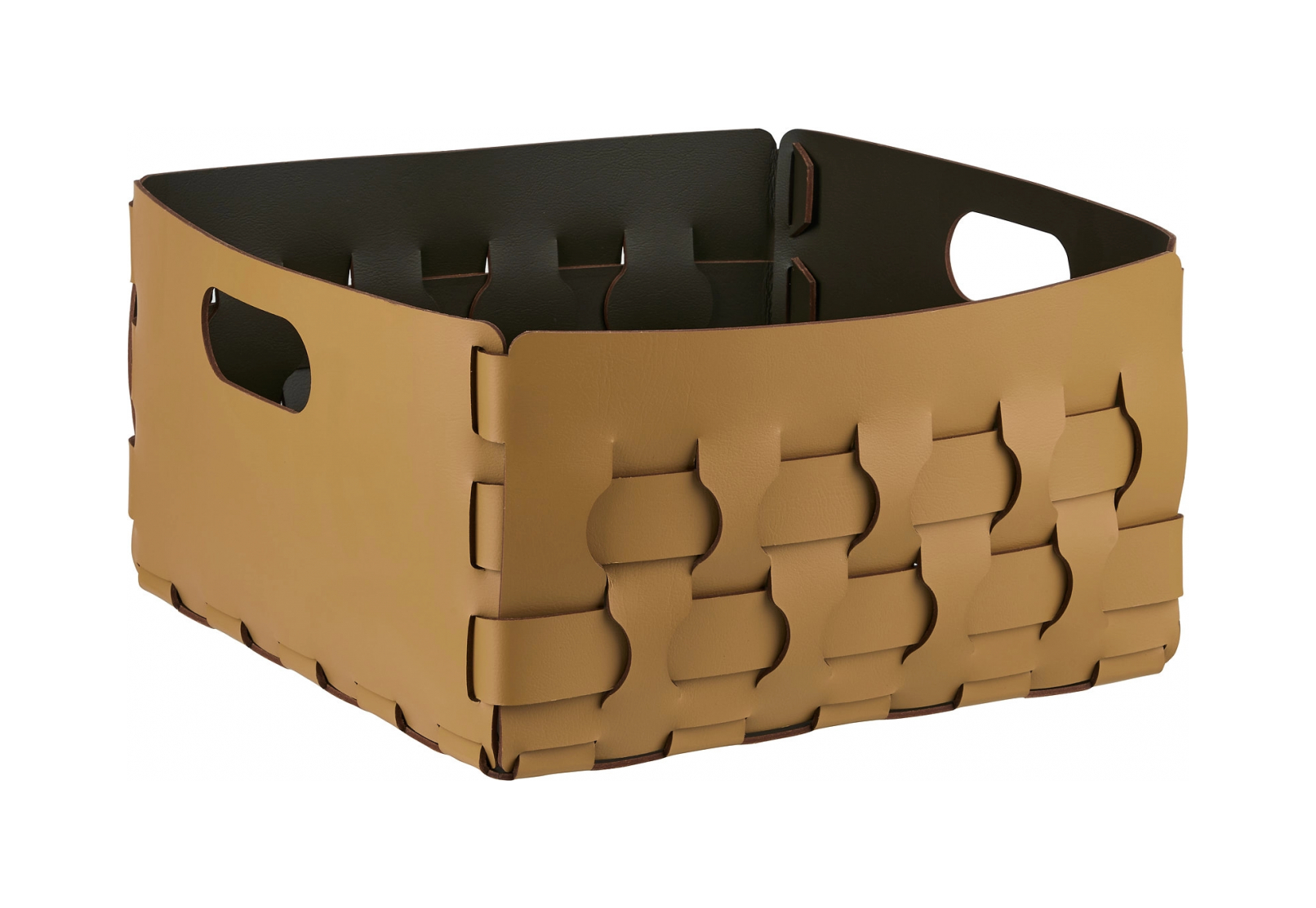 Корзина DUBAI 35x35 горчица, кожа