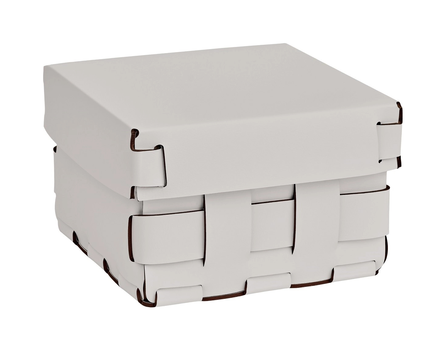 Корзиночка Mini BOTTEGA 19х19 устричная, кожа