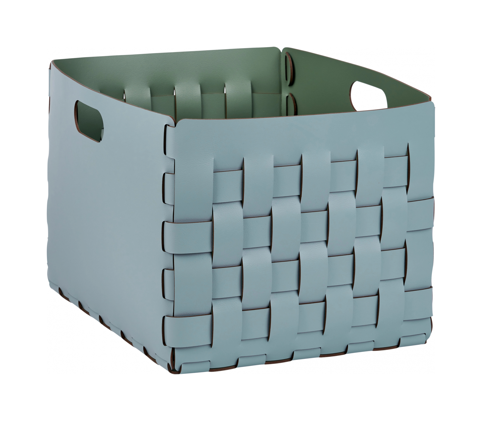 Корзина BOTTEGA 35х40 небесно-голубая, кожа