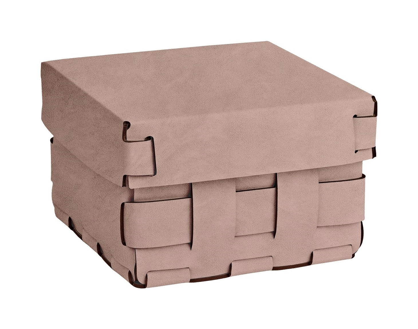 Корзиночка Mini BOTTEGA 19х19 пепельная роза, кожа