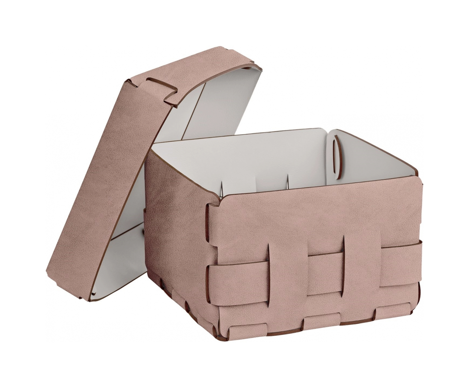 Корзиночка Mini BOTTEGA 19х19 пепельная роза, кожа – 2